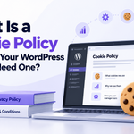 Cookie Policy for WordPress websites with cookie settings and privacy policy illustration